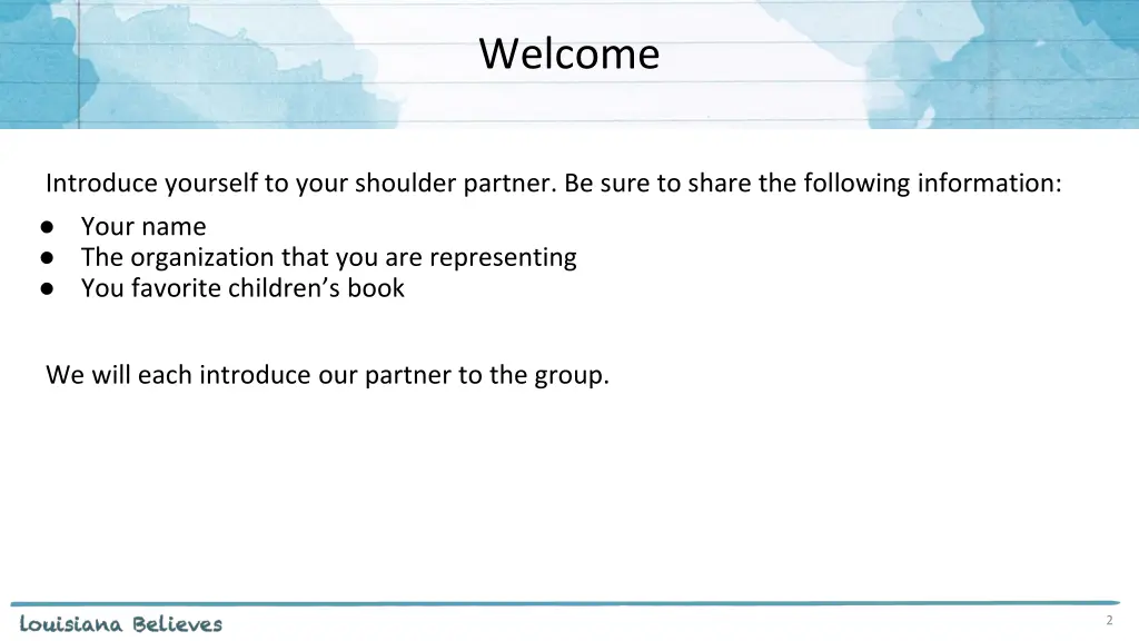welcome