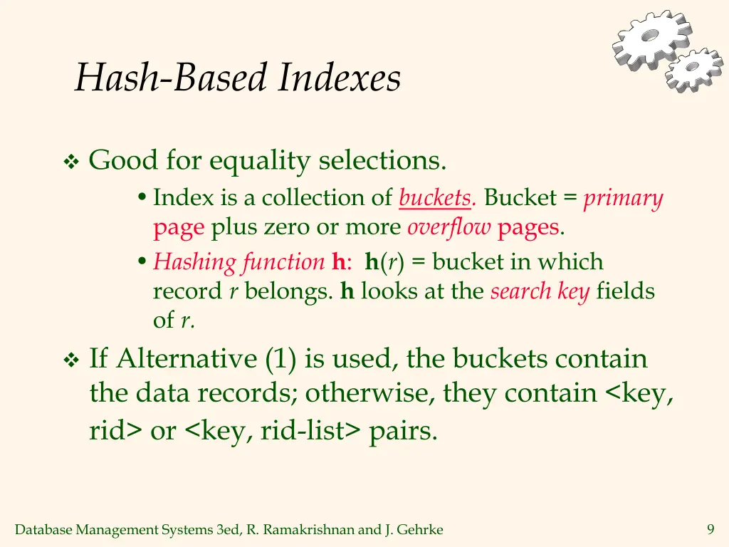 hash based indexes