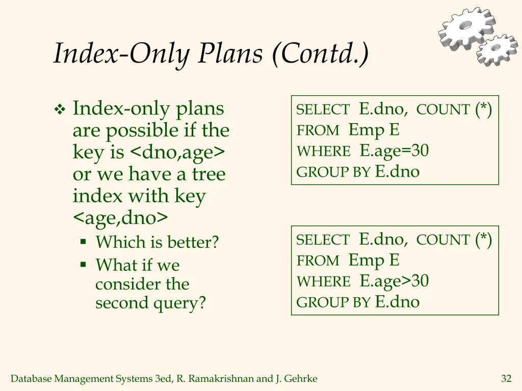 index only plans contd