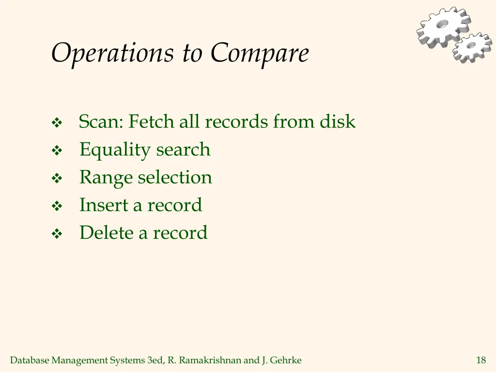 operations to compare