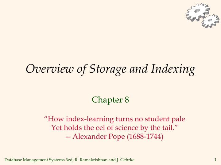 overview of storage and indexing