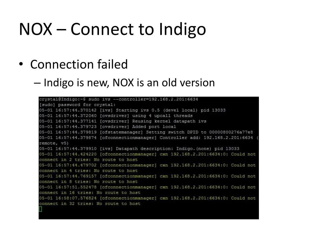 nox connect to indigo