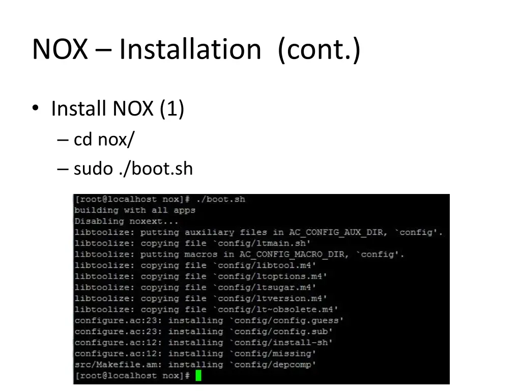 nox installation cont 1