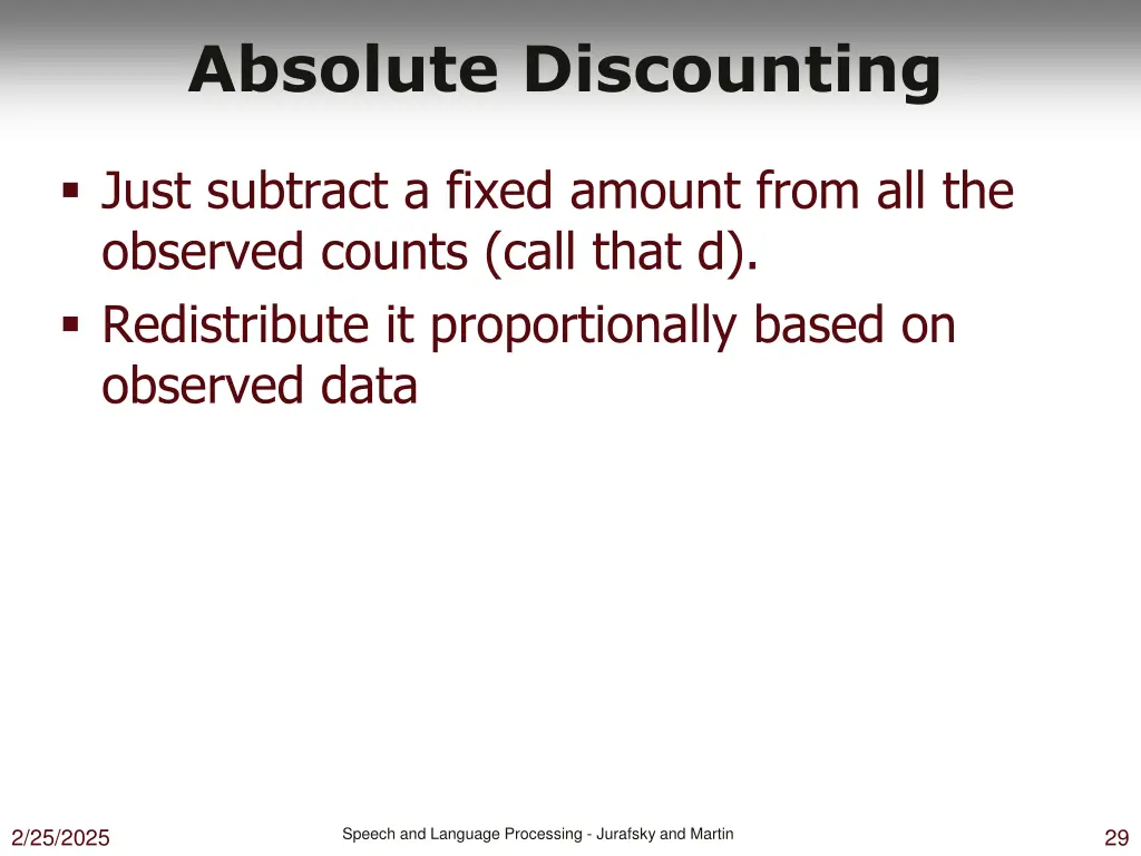 absolute discounting