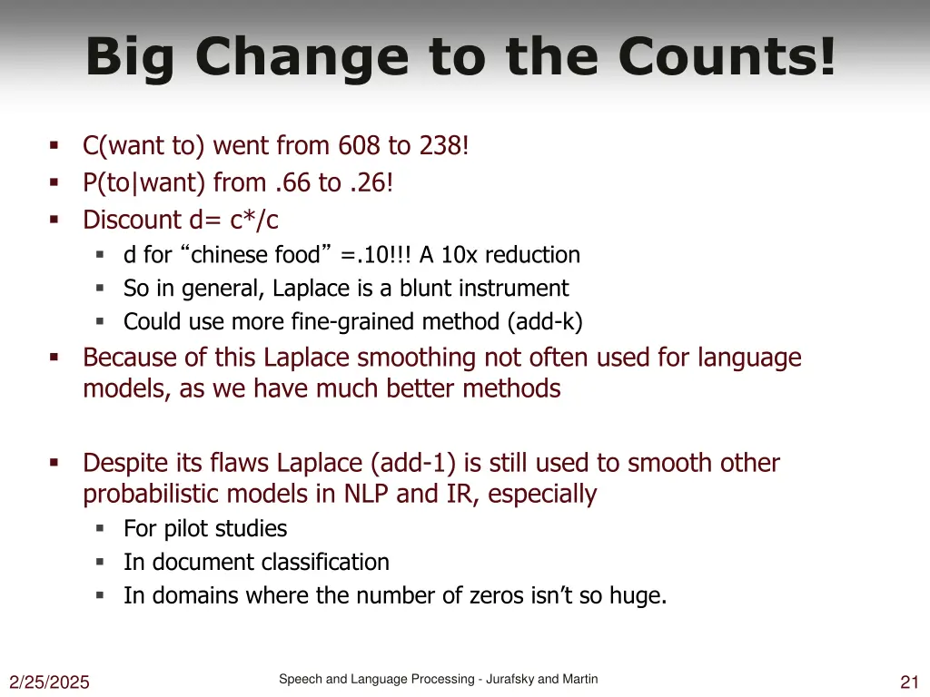 big change to the counts