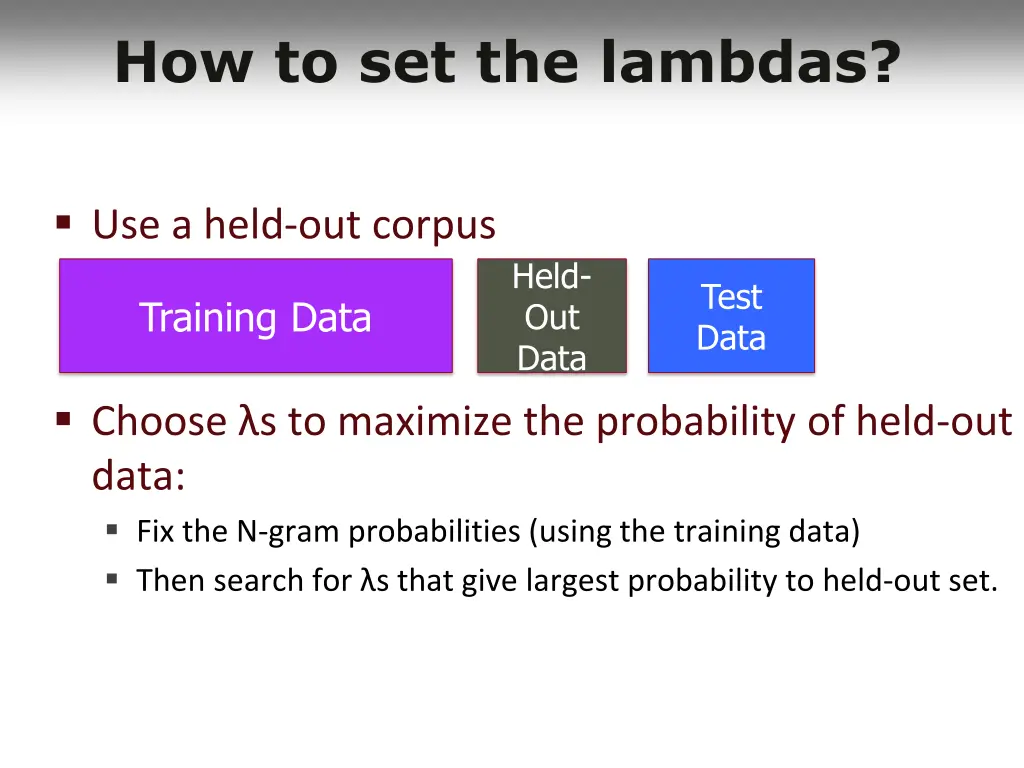 how to set the lambdas