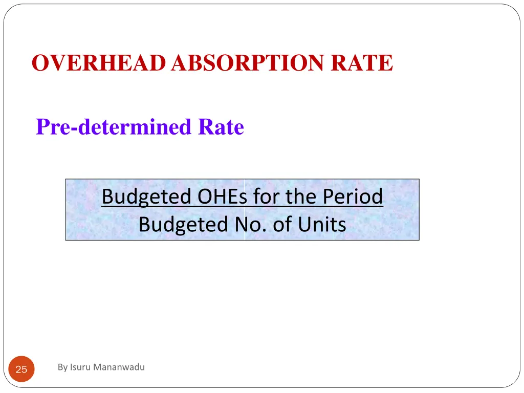 overhead absorption rate 2