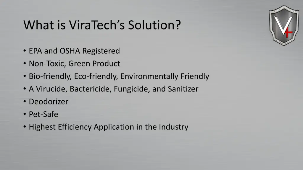 what is viratech s solution