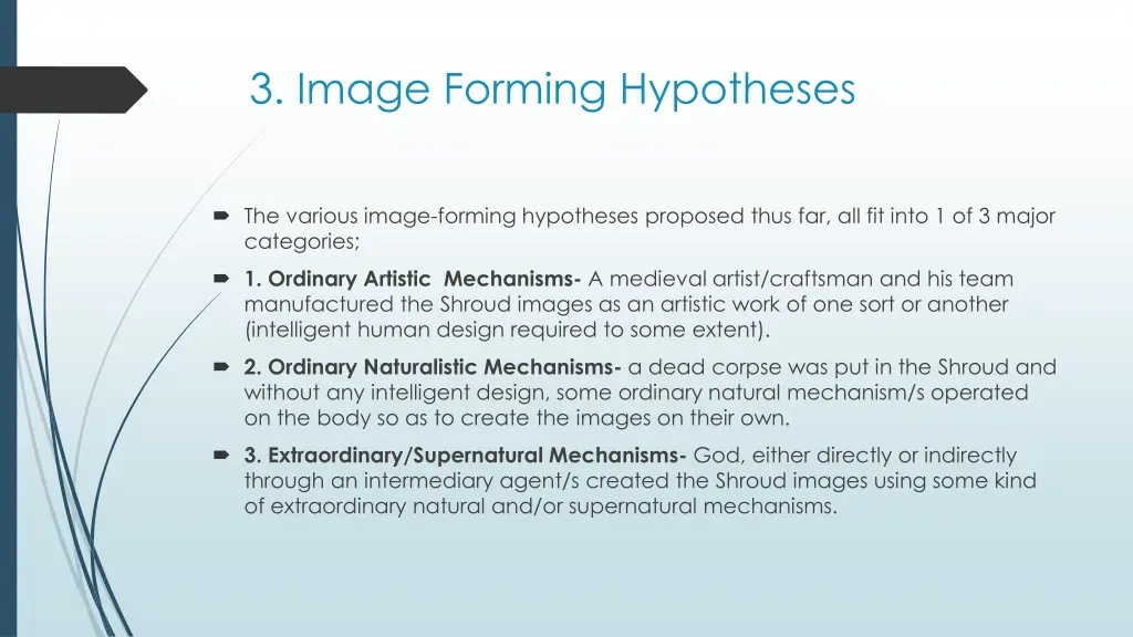 3 image forming hypotheses