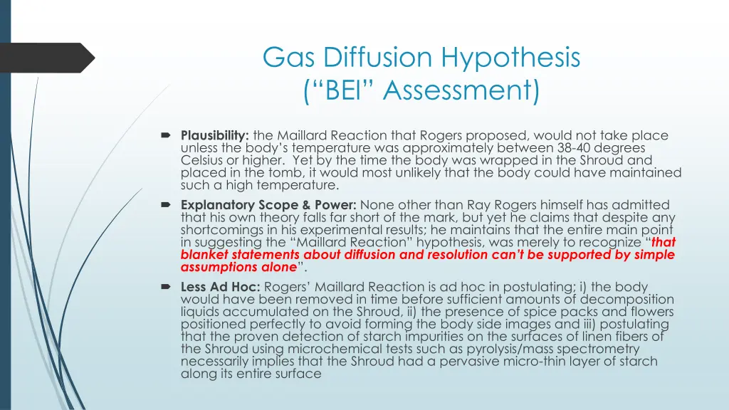 gas diffusion hypothesis bei assessment