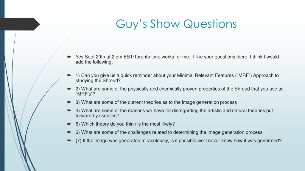 guy s show questions