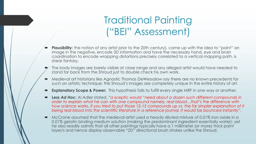 traditional painting bei assessment