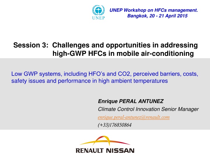 unep workshop on hfcs management bangkok