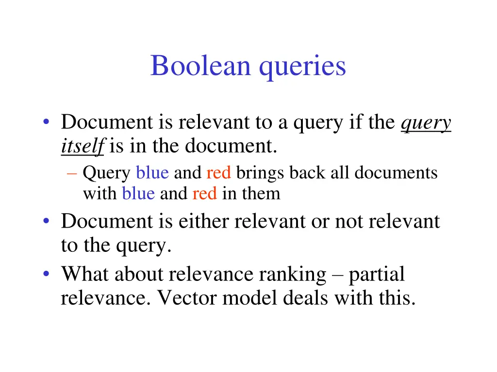 boolean queries