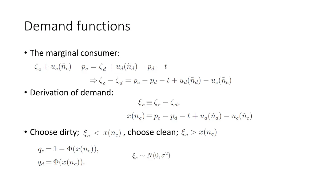 demand functions