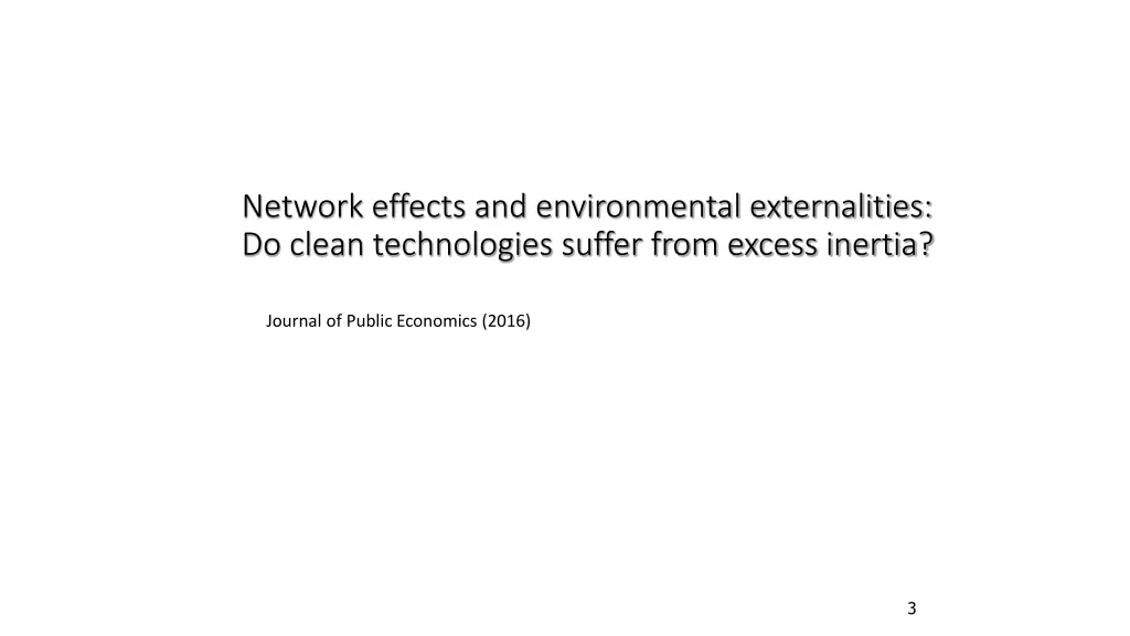 network effects and environmental externalities