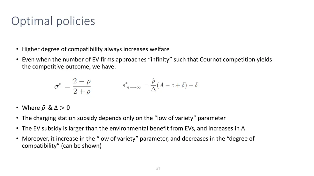 optimal policies