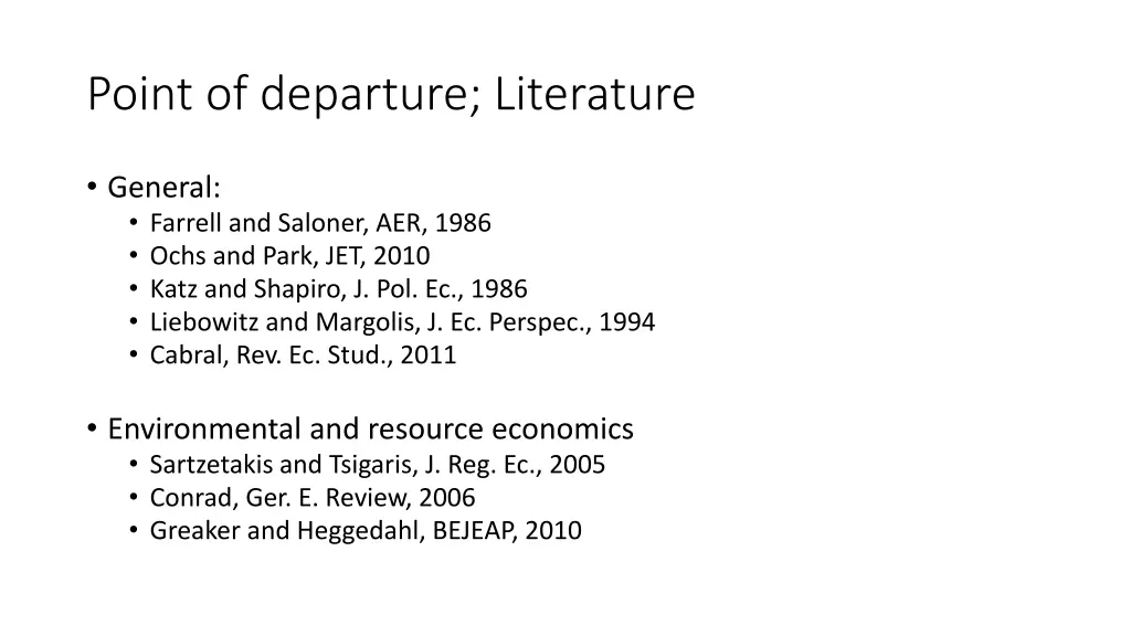 point of departure literature