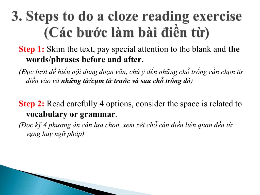 step 1 skim the text pay special attention