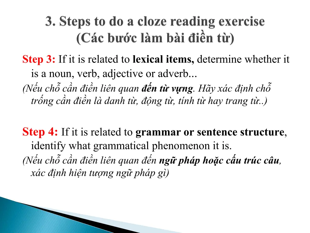 step 3 if it is related to lexical items