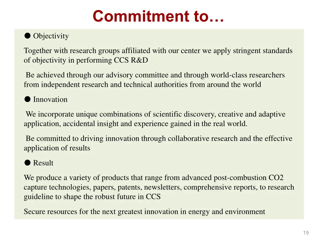 commitment to