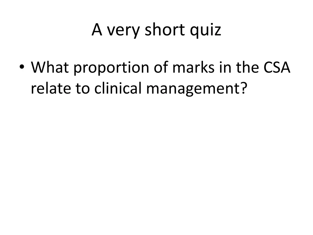 a very short quiz