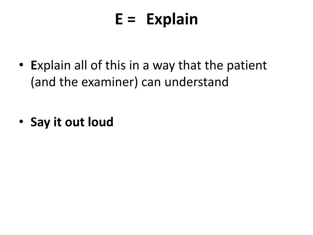 e explain