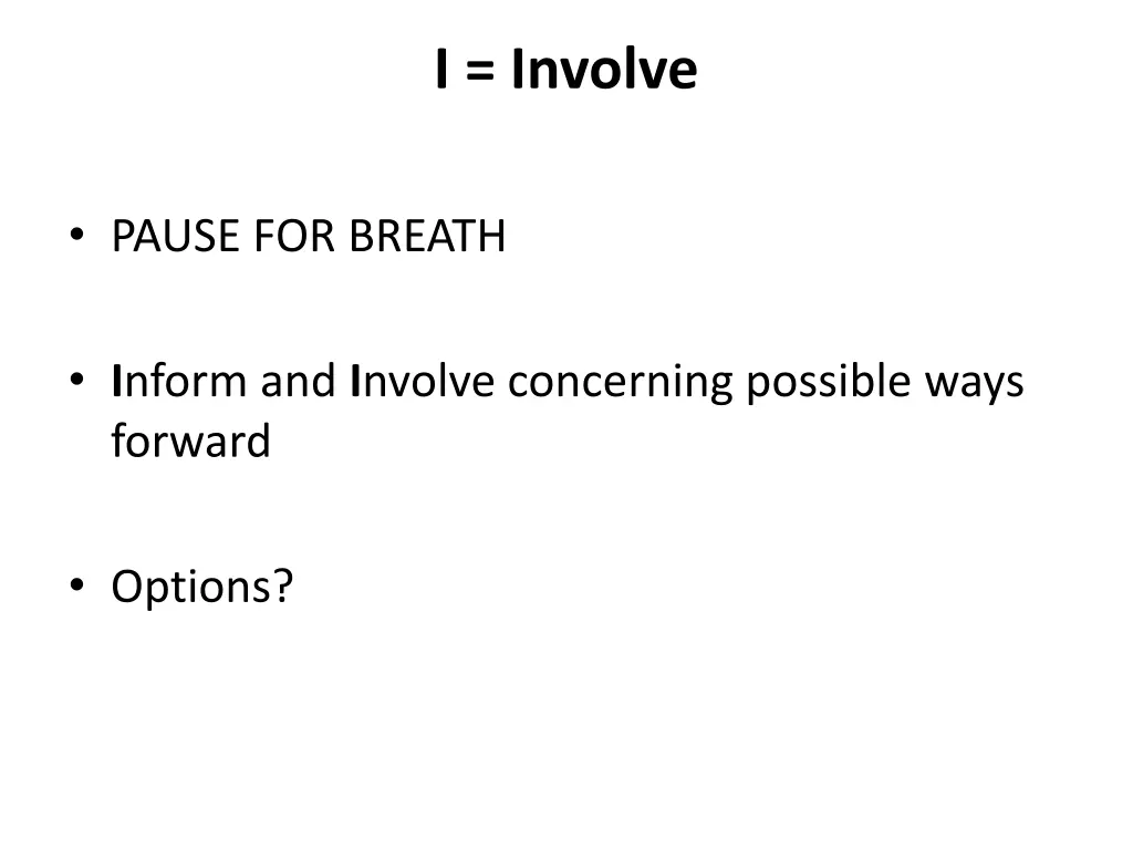 i involve