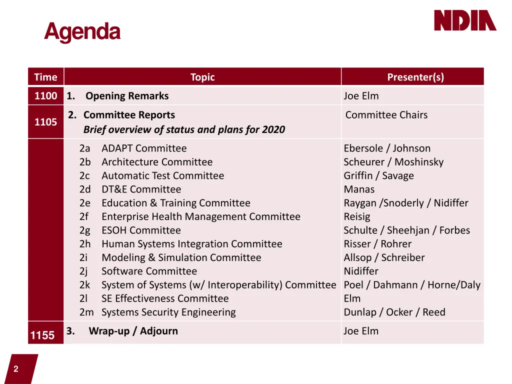 agenda