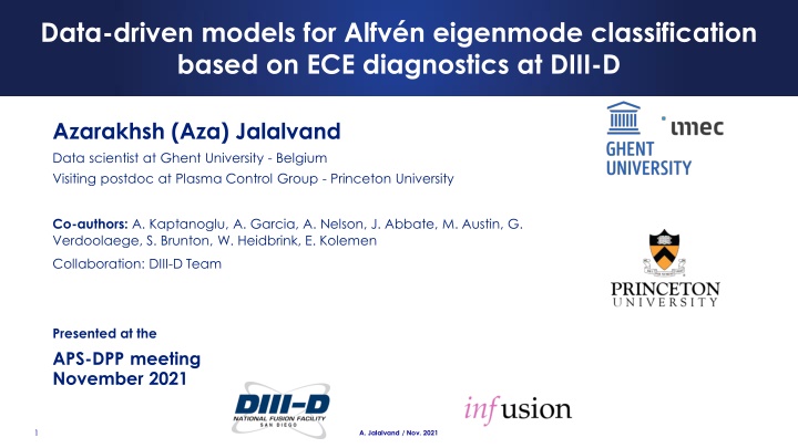 data driven models for alfv n eigenmode