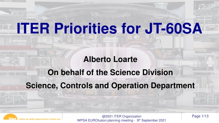 iter priorities for jt 60sa