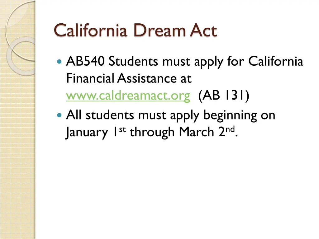 california dream act