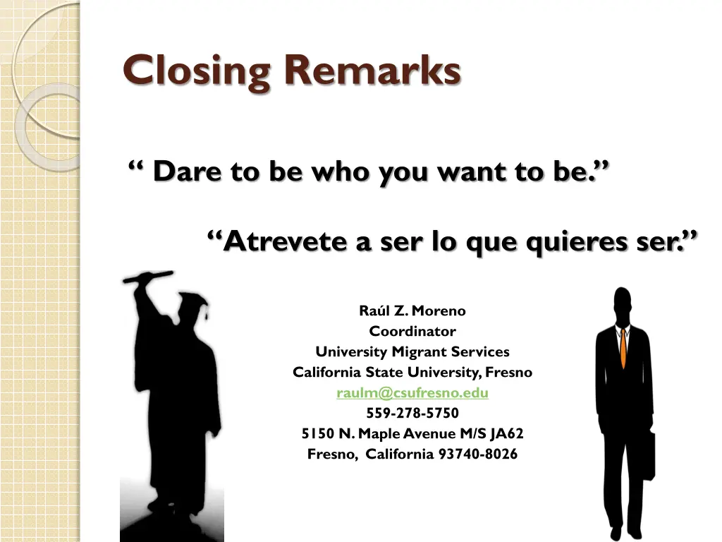 closing remarks