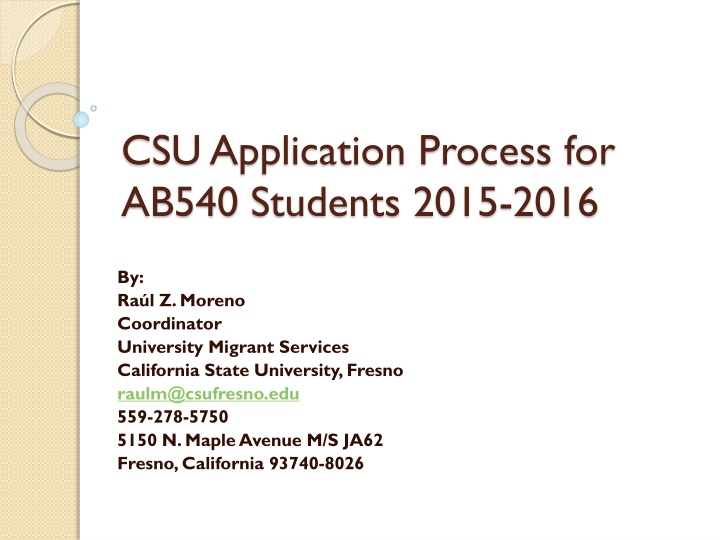 csu application process for ab540 students 2015