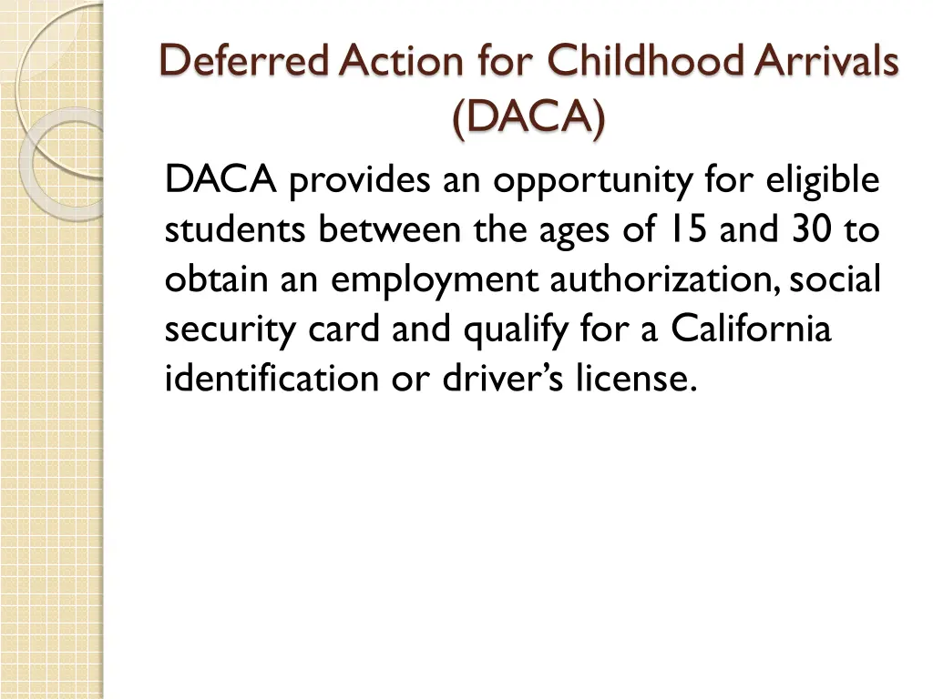 deferred action for childhood arrivals daca daca