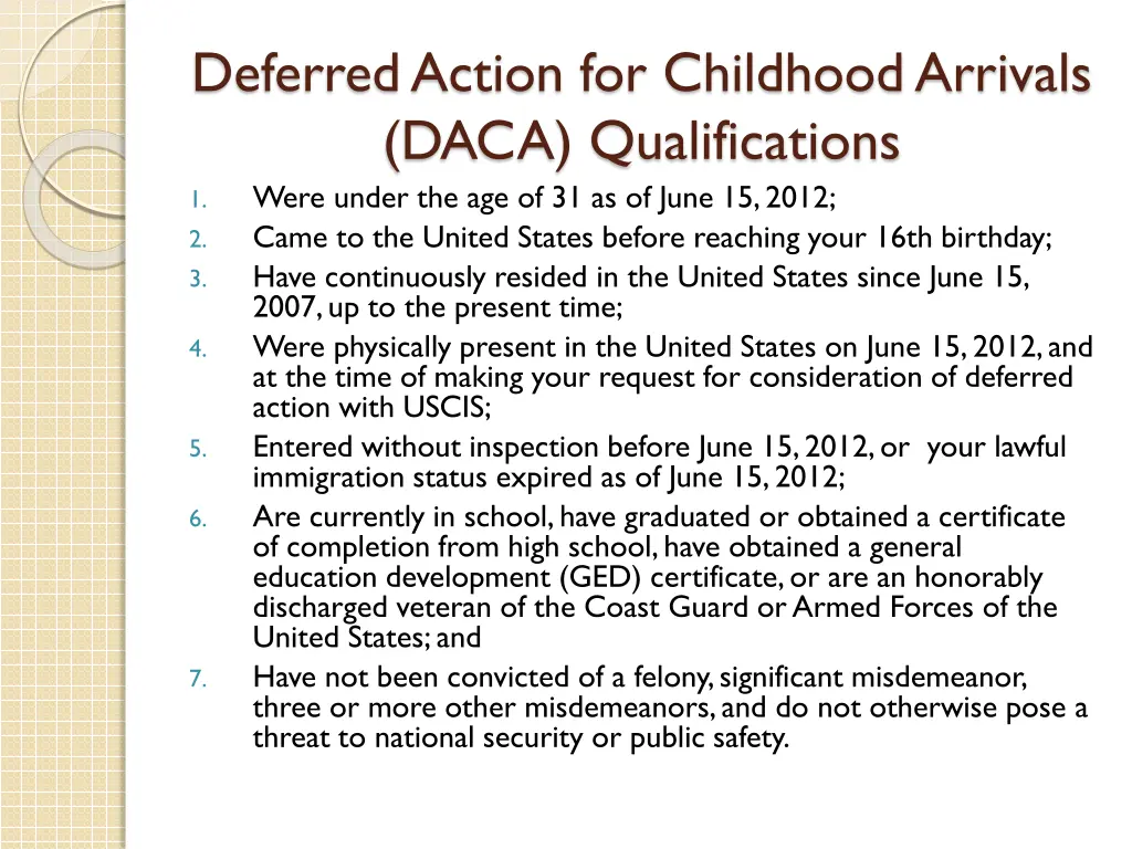 deferred action for childhood arrivals daca