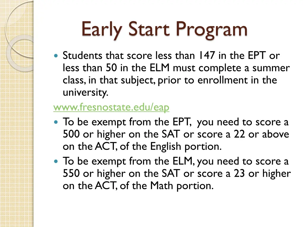 early start program
