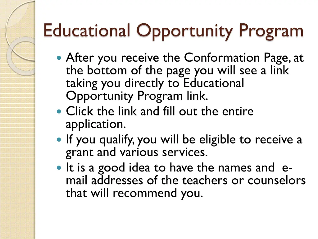educational opportunity program