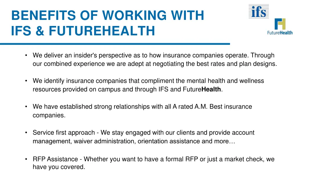 benefits of working with ifs futurehealth