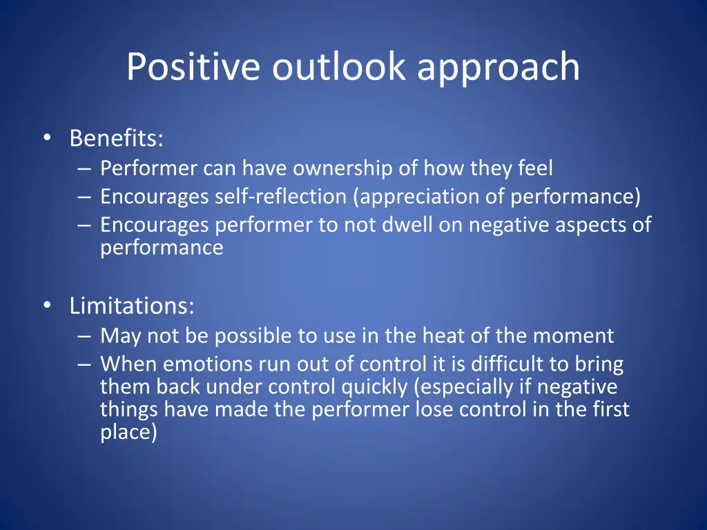 positive outlook approach 3