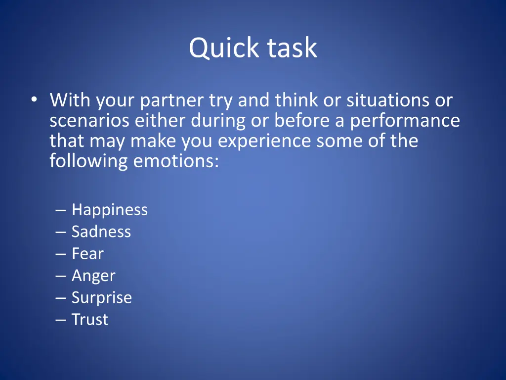 quick task