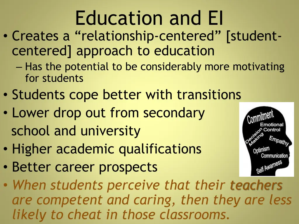 education and ei creates a relationship centered