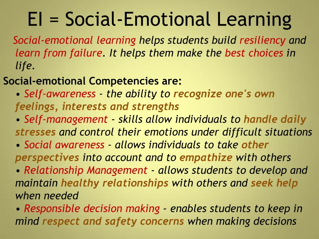 ei social emotional learning social emotional