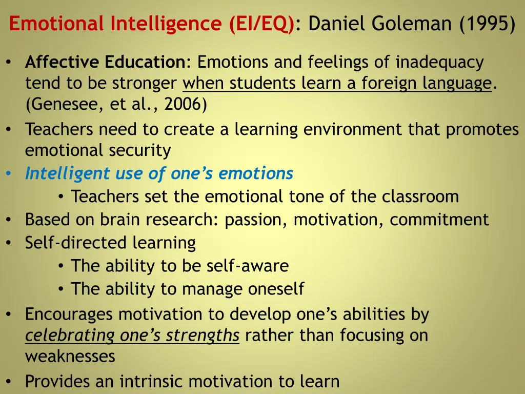 emotional intelligence ei eq daniel goleman 1995