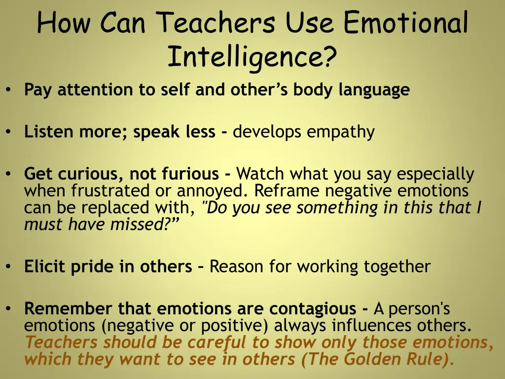 how can teachers use emotional intelligence