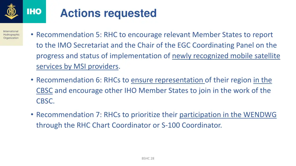 actions requested 1