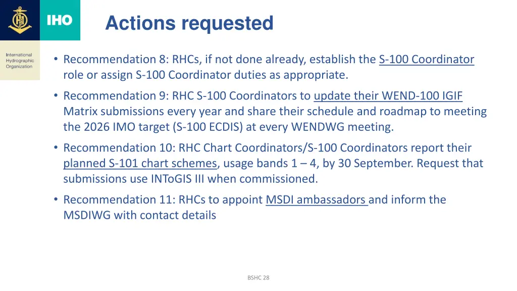 actions requested 2