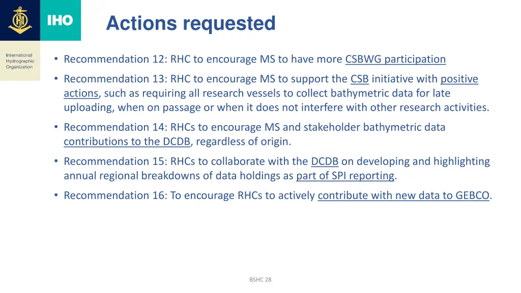 actions requested 3