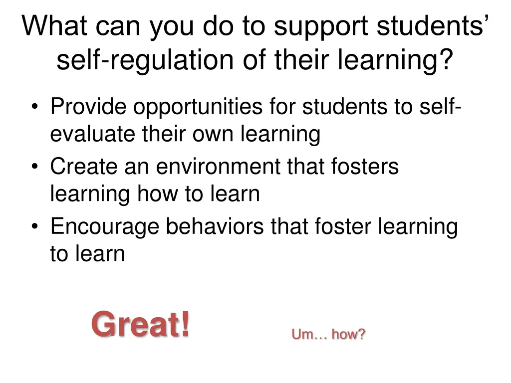 what can you do to support students self