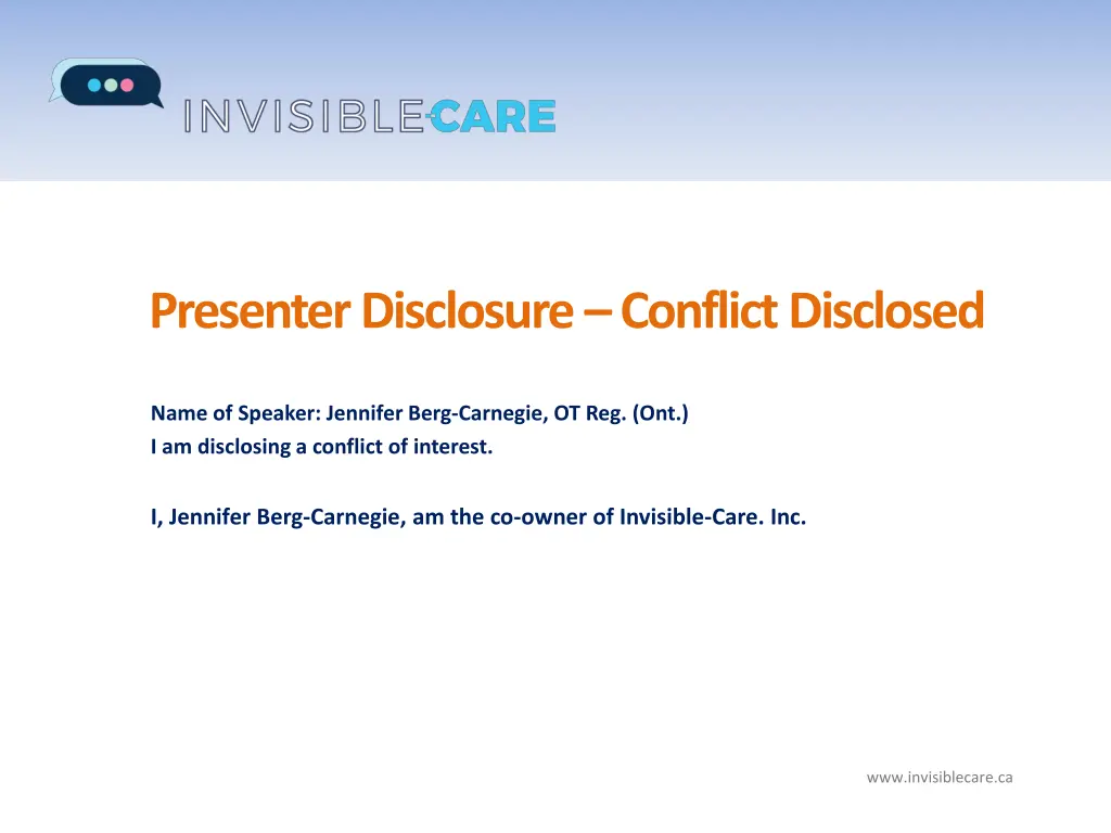 presenter disclosure conflict disclosed